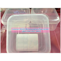P00414 กล่องถนอมอาหารเหลี่ยมจตุรัสใสขนาดกลาง 1.25 ลิตร (15*15*8.9 cm) No.277 (ราคาส่งต่อ 1 โหล:12 ใบ)