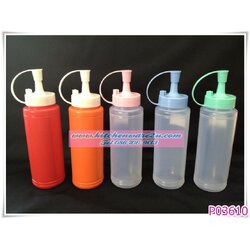 P03610 ขวดซอสทรงกระบอก 300 มิล (5.5*5.5*18.7 cm) No.222 ราคาต่อ 1 โหล : 12 ใบ