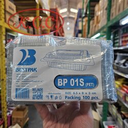 กล่อง BP01s (BP 01s) กล่อง PET 6.5 x 9 x 3 cm. BESTPAK