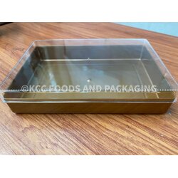 RW0939 กล่องพลาสติกแข็งสี่เหลี่ยม สีทอง/ใส