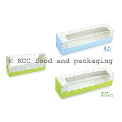 BB23 - กล่อง มาการอง ลาย เขียว / ฟ้า (10ใบ) - Ido