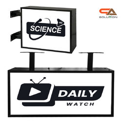 ตู้ไฟLED ทรงสี่เหลี่ยม 2 หน้า ขอบสีดำ พร้อมอะคริลิคหน้าเรียบ พร้อมขายื่น ติดตั้งง่าย (ราคาตู้ไฟพร้อมงานพิมพ์ )