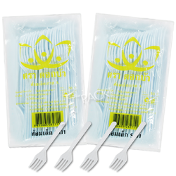 JT - ส้อมเล็กสีขาว / ใส S-01 (50ชิ้น)