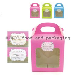 BB08 - กล่องคุ้กกี้ พิมพ์ลาย เงิน ทอง ชมพู เขียว (10ใบ) - Ido