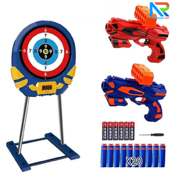 เกมส์ยิงเป้าดิจิตอลเคลื่อนที่ ขนาดเป้า พร้อมจอ LED นับSCORE พร้อมปืนกระสุนโฟม 2 กระบอก