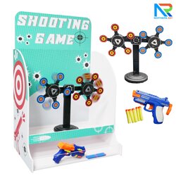 เกมส์ยิงเป้าหมุน เป้าหมุน 360 องศา จำนวน 10 เป้า จอ LED นับคะแนน พร้อมปืนกระสุนโฟม 1 ชุด