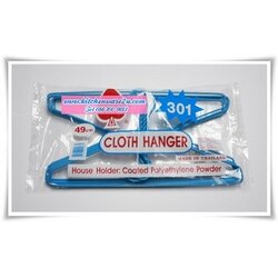 P07050 ไม้แขวนเสื้อลวดหุ้ม เส้นใหญ่ แข็งแรง 301 12 อันต่อห่อ ราคาส่งต่อ 1 กล่อง: 12 ห่อ : 144 อัน