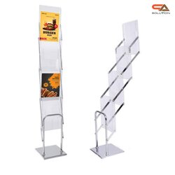 ชั้นวางโบรชัวร์อะคริลิค พับได้ ขนาดA4 เคลื่อนย้ายสะดวก แถมกระเป๋าสีดำ 1 ใบ