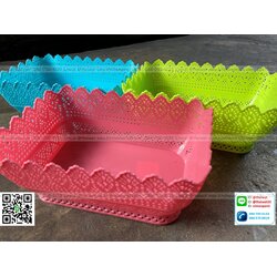 P10299 ตะแกรงเหลี่ยมเอนกประสงค์ลายฉลุ (21*29*10.5 cm) สีสวย(ราคาส่งต่อ 1 โหล: 12 ใบ ขายส่งทุกอย่าง 20 บาท