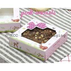 กล่องบราวนี่ ลายน้ำ Pink Animals (20ใบ) BT0108105