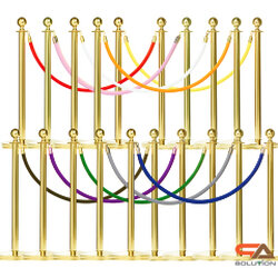 เช่าเสากั้นบริเขต สแตนเลสหัวกลมสีทอง พร้อมสายผ้าคล้อง สีแดง ดำ เทา เหลือง เขียว น้ำเงิน ม่วง ชมพู ขาว ส้ม ( ราคาต่อเสา )