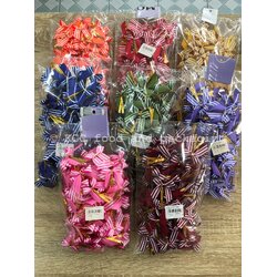 โบว์ ลายเส้น คละสี (100ดอก)