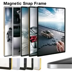 กรอบใส่ภาพ รุ่น MAGNETIC ขอบอะลูมิเนียม มุมมน ใส่ภาพได้ง่ายด้วยแถบแม่เหล็ก กรอบหนาเพียง 10 มม. ติดผนังได้ง่าย น้ำหนักเบา