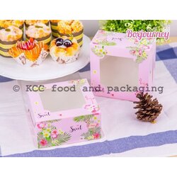 กล่อง สแน็ค หน้าต่าง ลาย ฟลามิงโก้ ชมพู (20ใบ) BT0403038