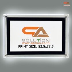 CLEARANCE SALE! กรอบป้ายไฟ LED รุ่น Crystal กรอบใสเรืองแสง พร้อมหมุดสแตนเลส ขนาด (W)40 x (L)60 cm.