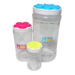 P07383 ขวดโหล PET ฝาดอกไม้ จัมโบ้ E003 (ปากกว้าง 11.3 สูง 26.0 กลางขวด 13.0 ซม) ราคาส่งต่อ 12 ใบ