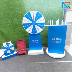 ชุดเกมส์ออกบูธ ประกอบไปด้วย เกมส์วงล้อตั้งพื้น + เกมส์วงล้อเหล็กตั้งโต๊ะ + เกมส์พินบอล + เกมส์โยนห่วง