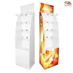 ชั้นวางสินค้าพลาสวูด รุ่น H06 ขนาด (W)38 x (D)30 x (H)150 ซม. พลาสวูดหนา 8 มม.พร้อมงานพิมพ์สติ๊กเกอร์ ( ราคาไม่รวมขอแขวนและป้ายราคา )