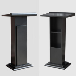 โพเดียมไม้ สีดำ ทรงโมเดิร์น TOPตรง ขนาด (W)55 x (L)42 x (H)109 cm. พร้อมชั้นวางของ