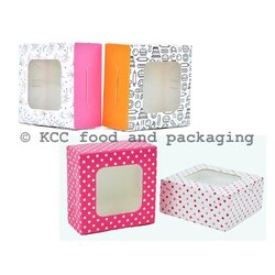 BB16 - กล่อง บราวนี่ สี ชมพู / ส้ม (10ใบ) - Ido