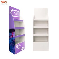 ชั้นวางสินค้าพลาสวูด 4 ชั้น ขนาด (W)50 x (D)30 x (H)150 ซม. วัสดุพลาสวูดหนา 8 มม. พร้อมงานพิมพ์