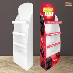 ชั้นวางสินค้าพลาสวูด 4 ชั้น ขนาด (W)44 x (D)25 x (H)150 ซม. พร้อมงานพิมพ์ พลาสวูดหนา 8 มม.