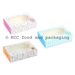 BB09 - กล่องขนมเปี๊ย ลาย ฟ้า / ชมพู / ส้ม (20ใบ) - Ido