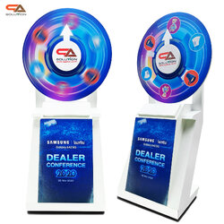 เช่าเกมส์วงล้อไม้ตั้งพื้น แบบหมุน ขนาดวงล้อ 80 ซม. สูง 161 ซม. พร้อมล้อเลื่อน มีตู้เก็บของ