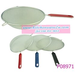 P08971 กระชอนมีหู 21cm. HY375-8 ราคาส่งต่อ 1 โหล: 12 ชุด (180 บ/โหล เฉลี่ย 15 บาท ขายส่งทุกอย่าง 20 บาท)