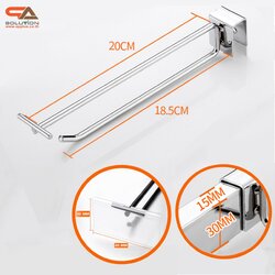 ขอแขวนสินค้า HOOK แบบแขนคู่ แขนบนยาว 20 cm. แขนล่าง 18.5 cm. สีเงิน พร้อมป้ายราคา 4x6 cm.