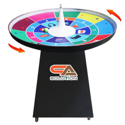 เช่าเกมส์จานหมุน ตั้งพื้น ขนาดเส้นผ่านศูนย์กลางจาน 98 cm. ฐานสูง 71 cm. พร้อมลูกบอล 2 ลูก