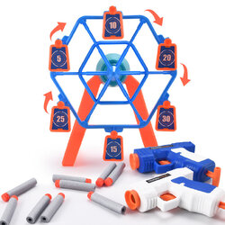 เกมส์ยิงเป้าชิงช้า เป้าหมุน 360 องศา 6 อัน พร้อมปืนอัดลม+กระสุนโฟม 1 ชุด ฝึกความแม่นยำ