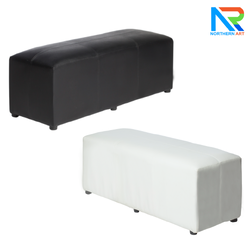 เช่าเก้าอี้สตูลม้านั่ง เบาะหนัง 3 ที่นั่ง พร้อมจุกรองฐาน มี 2 สี ขาวและดำ