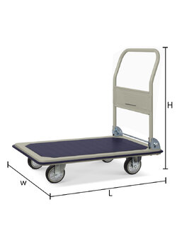STEEL PLATFORM TRUCK - FOLDABLE HANDLE 370 KG-RUBBER WHEELS