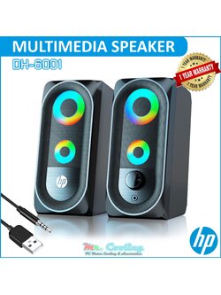 ลำโพงคู่ ไฟRGBเปลี่ยนสี HP Multimedia Speaker DH6001 ระบบSurround เสียงแน่น ชัดใส รองรับ PC Notebook TV Smartphone