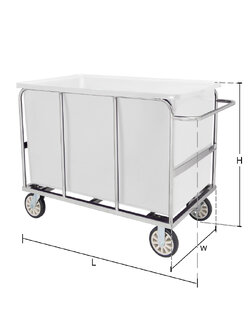 รถเข็นสเตนเลสมีแฮนด์ พร้อมถังหล่อขนาดใหญ่ สีขาว 700 ลิตร