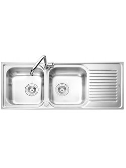 อ่างล้างจาน 2 หลุม 1 ที่พัก MEX รุ่น DLA202 (สเตนเลส สตีล)