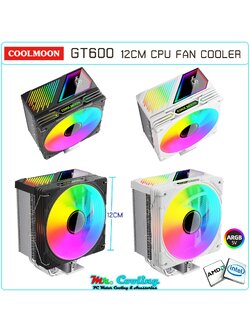 GT600 CPU Cooler 12CM แสดงผลอุณหภูมิ ฮีทซิงค์ ระบายความร้อน CPU รองรับ intelและAMD ระบบไฟ 5vARGB