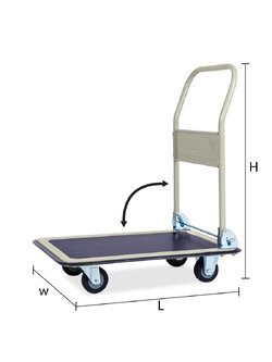 STEEL PLATFORM TRUCK - FOLDABLE HANDLE 220 KG