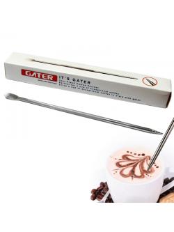 ปากกา วาดลาย ลาเต้ อาร์ต สแตนเลส (Latte art pen) แบบหัวแข็ม 13.5 ซม.