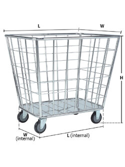 รถเข็นผ้าเปียก แบบสเตนเลสโปร่ง
