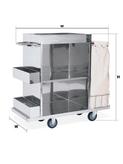 Maid cart-Stainless steel trolley