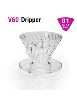 ถ้วยกรองกาแฟ AS V60 ดริปเปอร์ ทรงกรวย รูเดี่ยว 1-2 คัพ 1610-660