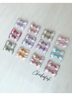 (ขายเป็นคู่) กิ๊ฟติดผมผ้าไทย แบรนด์ Chabafah