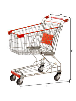 รถเข็นช้อปปิ้ง แบบลังตะแกรงซ้อนเก็บได้ 150 ลิตร