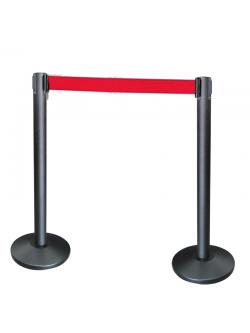 เสากั้นทางเดิน เสาคิวกั้นช่องต่อคิว เสากั้นเขต แบบผ้าดึงกลับสีแดง 0608-013