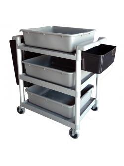 รถเข็นเก็บจาน โครงพลาสติก (ใช้ทำความสะอาดโต๊ะอาหาร) 1403-002