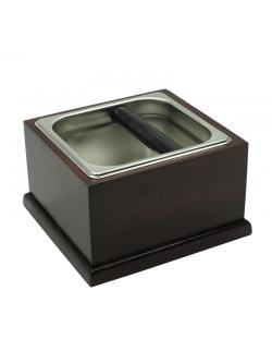 อ่างเคาะกากกาแฟ +กล่องไม้ตั้งอ่างเคาะกาก สูง 11.7 (ไม้สีแดงออกดำ)