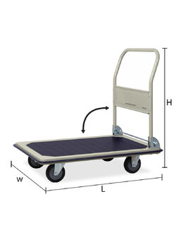 STEEL PLATFORM TRUCK - FOLDABLE HANDLE 370 KG-PU WHEELS