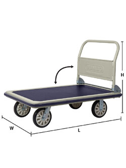 STEEL PLATFORM TRUCK - FOLDABLE HANDLE 650 KG-PU WHEEL